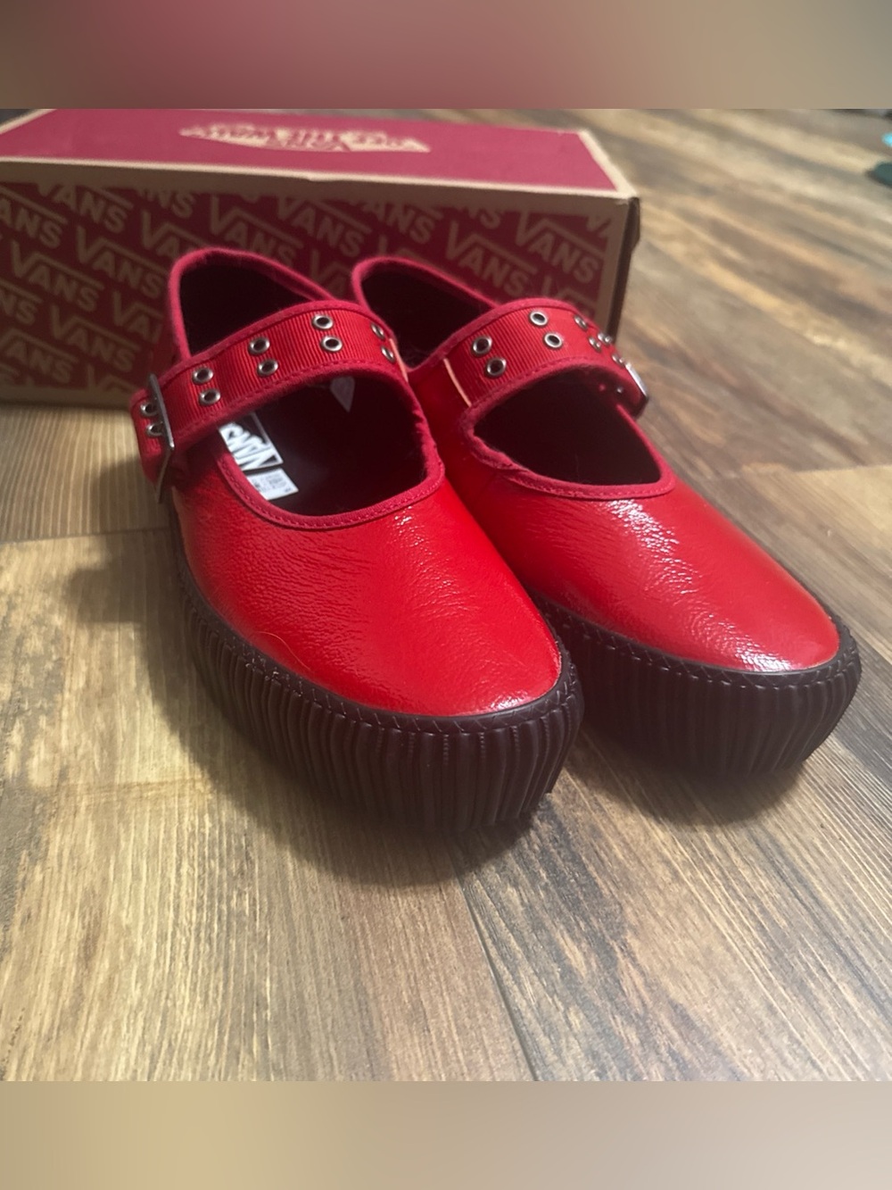 Vans Mary Jane Creeper Patent Racing Red Size 11 NEW